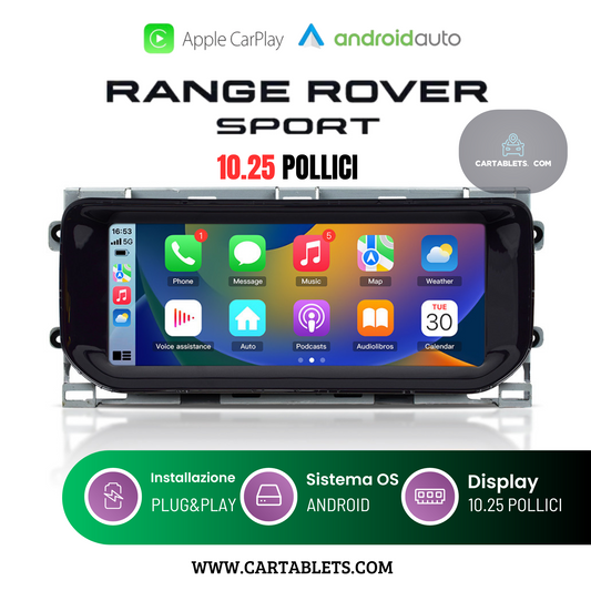 CTB-DX456EK | RANGE ROVER SPORT - VOGUE 2013-2017 10.25 POLLICI | AUTORADIO CUSTOM FIT APPLE CARPLAY ANDROID AUTO | GPS NAVIGATORE WIFI 4G | CAR TABLET