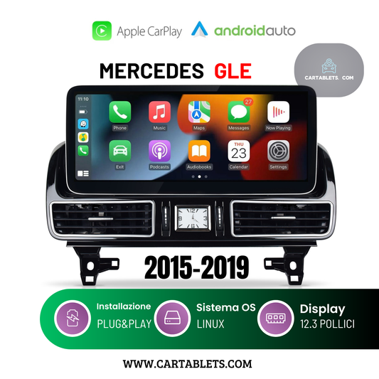 CTB-GV456H | MERCEDES GLE W166 GLE COUPE C292 - GLS X166 12.3 POLLICI | APPLE CARPLAY ANDROID AUTO |SISTEMA LINUX | CAR TABLET