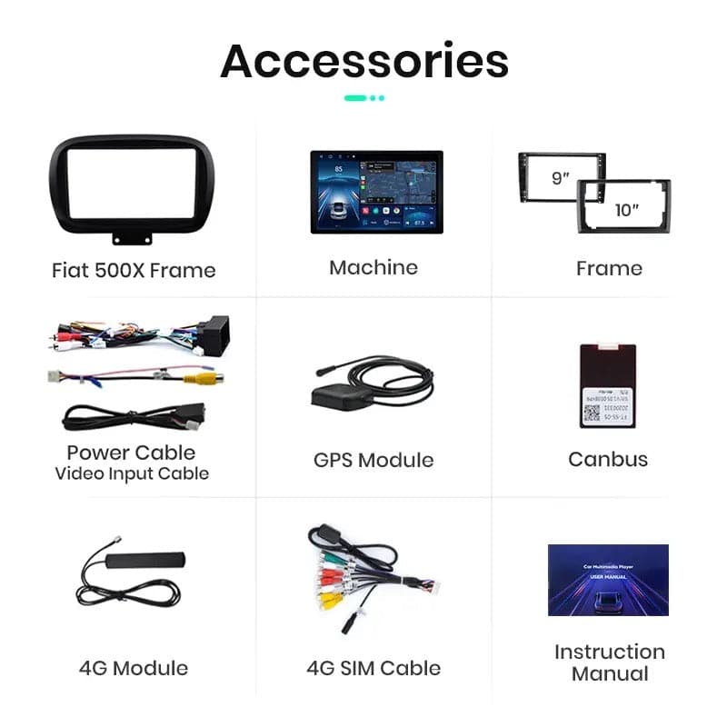 CTB-FV531HN | FIAT 500X 2014-2022 | NAVIGATORE RADIO OCTACORE APPLE CARPLAY ANDROID AUTO GPS USB BLUETOOTH TOUCH SCREEN | WIFI 4G
