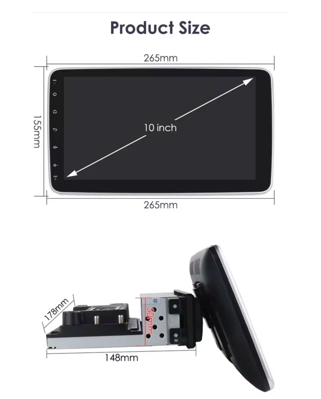 CTB-GB782K | MONITOR 10.1 POLLICI ESTRAIBILE | AUTORADIO UNIVERSALE APPLE CARPLAY-ANDROID AUTO | TOUCH SCREEN | GPS USB DVR DAB+ |