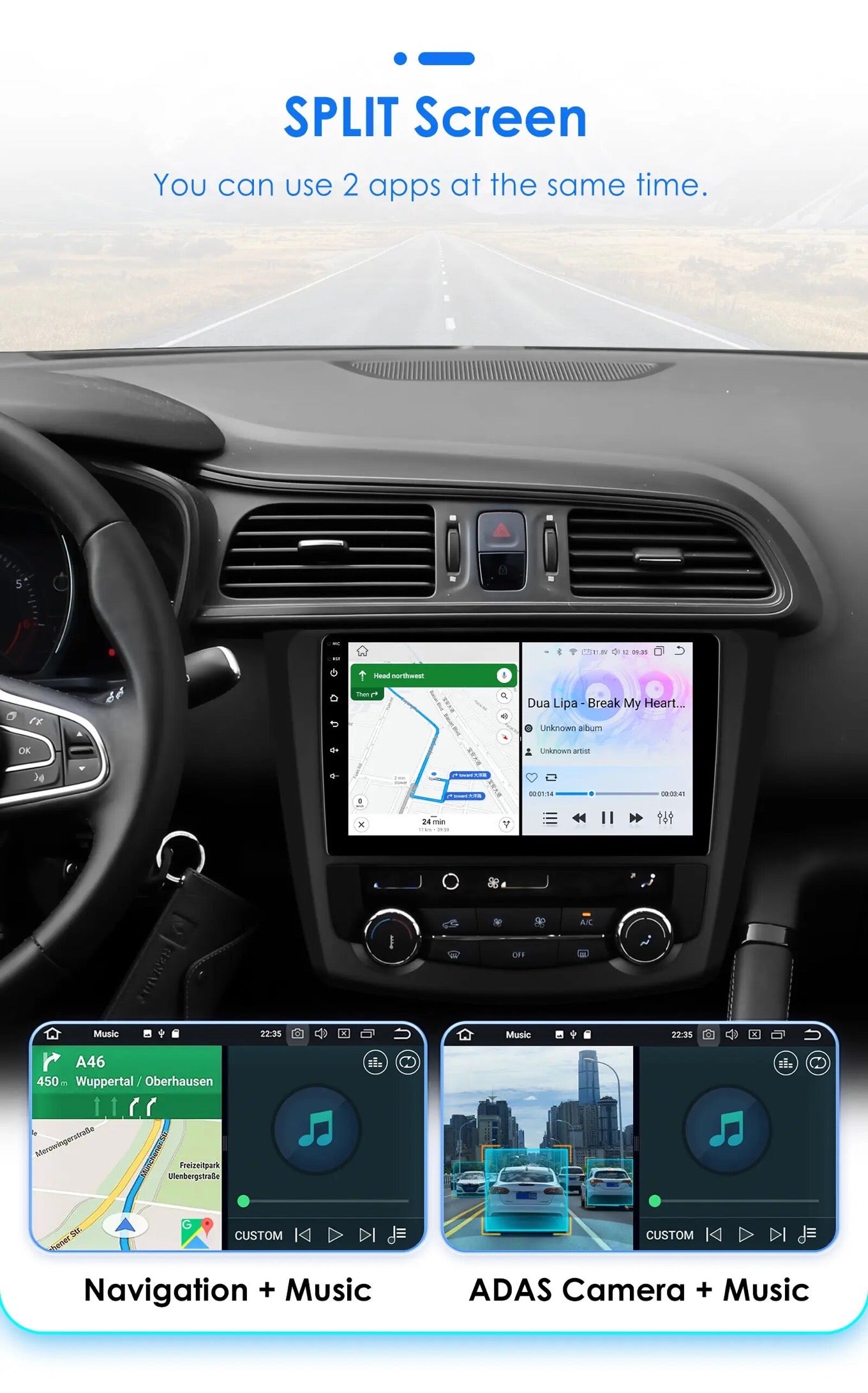 CTB- KS936Y | RENAULT KADJAR 2015-2019 MONITOR 9 ZOLL | APPLE CARPLAY ANDROID AUTO | WLAN BLUETOOTH GPS USB NAVIGATIONSSYSTEM