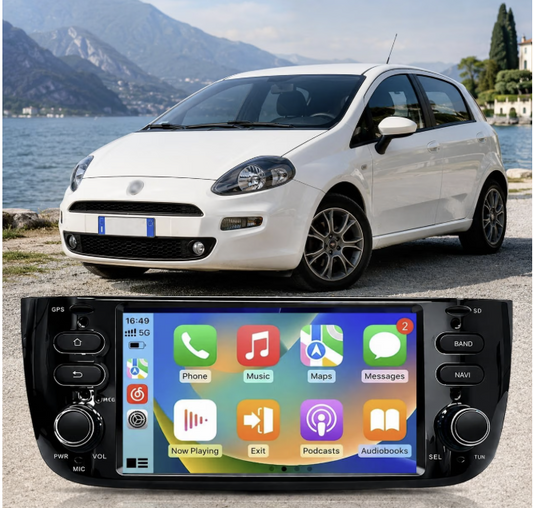 CTB-PTO894 | FIAT PUNTO EVO 2011-2022 | NAVIGATORE RADIO SISTEMA LINUX APPLE CARPLAY ANDROID AUTO GPS USB BLUETOOTH TOUCH SCREEN