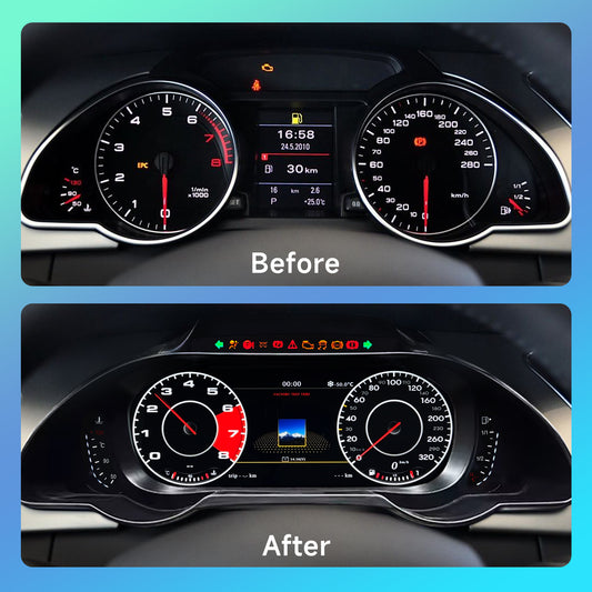 AUDI | TACHIMETRO DIGITALE 12.3 POLLICI | LCD QUADRO STRUMENTI VIRTUALE | PANNELLO CRUSCOTTO SISTEMA LINUX