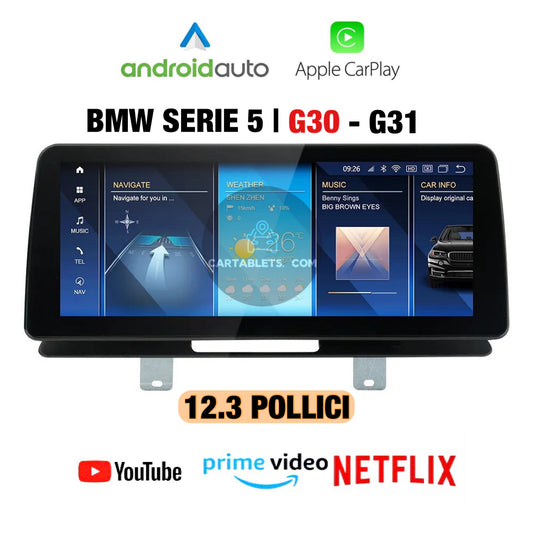 CTB-PX121FB | BMW SERIE 5 G30 - G31 | 2017 - 2020 | CARTABLET 12.3 POLLICI | ANDROID AUTO APPLE CARPLAY | GPS DAB DVR USB BLUETOOTH WIFI 4G |
