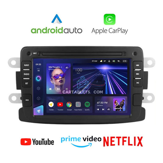 CTB-F399FB | DACIA RENAULT CARTABLET 7 POLLICI ANDROID AUTO APPLE CARPLAY | WIFI 4G NAVIGATORE BLUETOOTH GPS