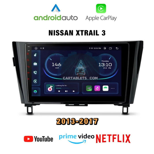 CTB-FV330PN | NISSAN XTRAIL 3 2013-2021 | NAVIGATORE 10 POLLICI RADIO OCTACORE APPLE CARPLAY ANDROID AUTO GPS USB BLUETOOTH TOUCH SCREEN | WIFI 4G