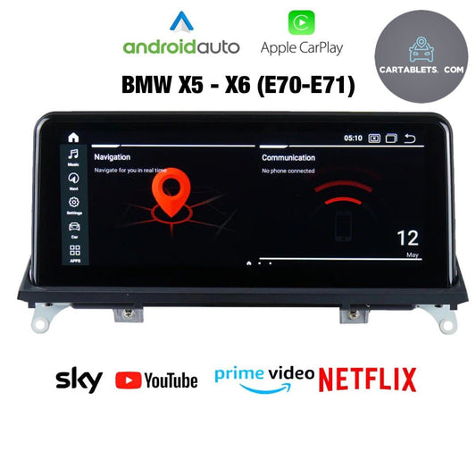 CTB-FR7821X | BMW X5-X6 E70 E71 | CARTABLET 10.25 POLLICI | ANDROID AUTO APPLE CARPLAY | GPS DAB DVR USB BLUETOOTH WIFI 4G |