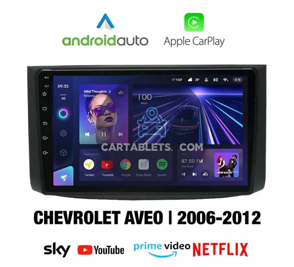 CTB-R350GN | CHEVROLET AVEO 2006-2012 | CARTABLET 9 POLLICI ANDROID APPLE CARPLAY | NAVIGATORE USB WIFI 4G