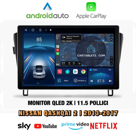 CTB-FV906HN | NISSAN QASHQAI J11 2013-2017 | NAVIGATORE 11.5 POLLICI QLED 2K RADIO OCTACORE APPLE CARPLAY ANDROID AUTO GPS USB BLUETOOTH TOUCH SCREEN | WIFI 4G