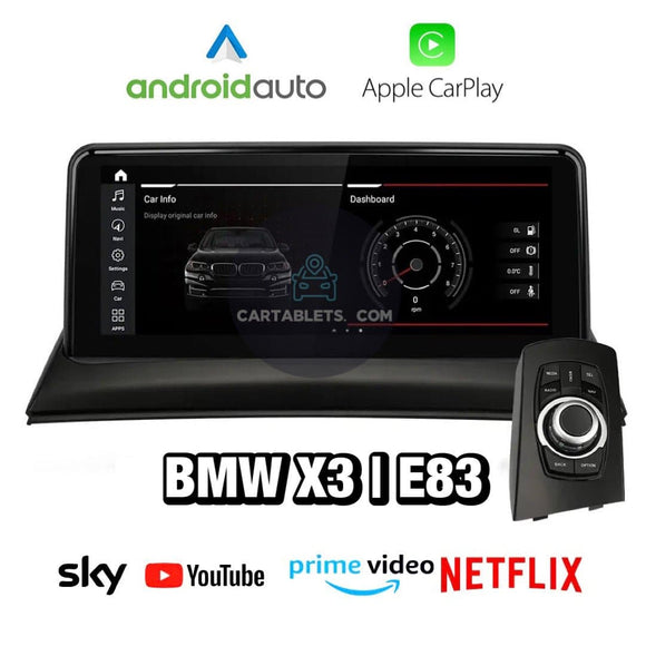 CTB-YJ792GN | BMW X3 E83 2004 - 2012 | CARTABLET 10.25 POLLICI iDRIVE  | ANDROID AUTO APPLE CARPLAY | GPS DAB DVR USB BLUETOOTH WIFI 4G |