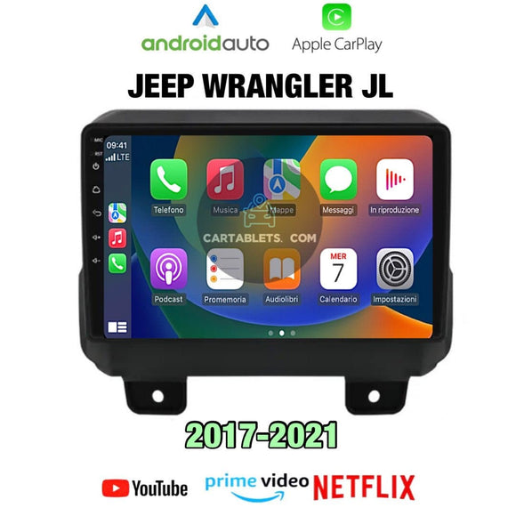 CTB-D431JL | JEEP WRANGLER JL 2017-2021 CARTABLET 9 POLLICI ANDROID AUTO APPLE CARPLAY | WIFI 4G NAVIGATORE BLUETOOTH GPS USB