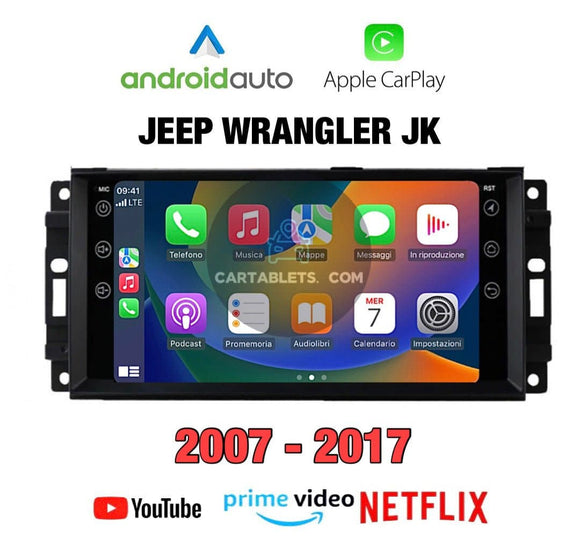 CTB-D856L | JEEP WRANGLER JK 2007-2017 CARTABLET 7 POLLICI ANDROID AUTO APPLE CARPLAY | WIFI 4G NAVIGATORE BLUETOOTH GPS USB