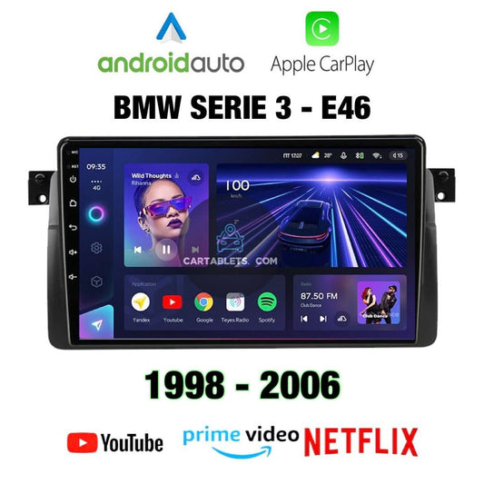 CTB- SR091J | BMW SERIE 3 E46 MONITOR 9 POLLICI | APPLE CARPLAY ANDROID AUTO | WiFi BLUETOOTH GPS USB NAVIGATORE