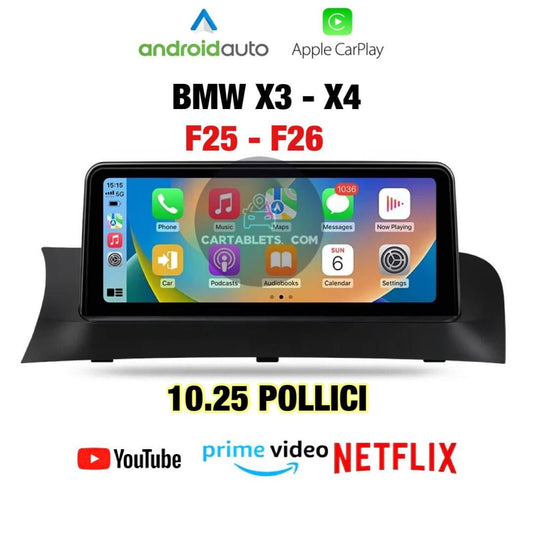 CTB-HR702GN | BMW X3 - X4 | F25 - F26 | AUTORADIO CARTABLET 10.25 POLLICI | ANDROID AUTO APPLE CARPLAY | GPS DAB DVR USB BLUETOOTH WIFI 4G |