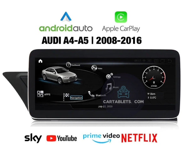 CTB-Y990RD | AUDI A4-A5 (B8) 2008-2016 - 10.25 POLLICI | APPLE CARPLAY ANDROID AUTO | NAVIGATORE USB GPS WiFi 4G