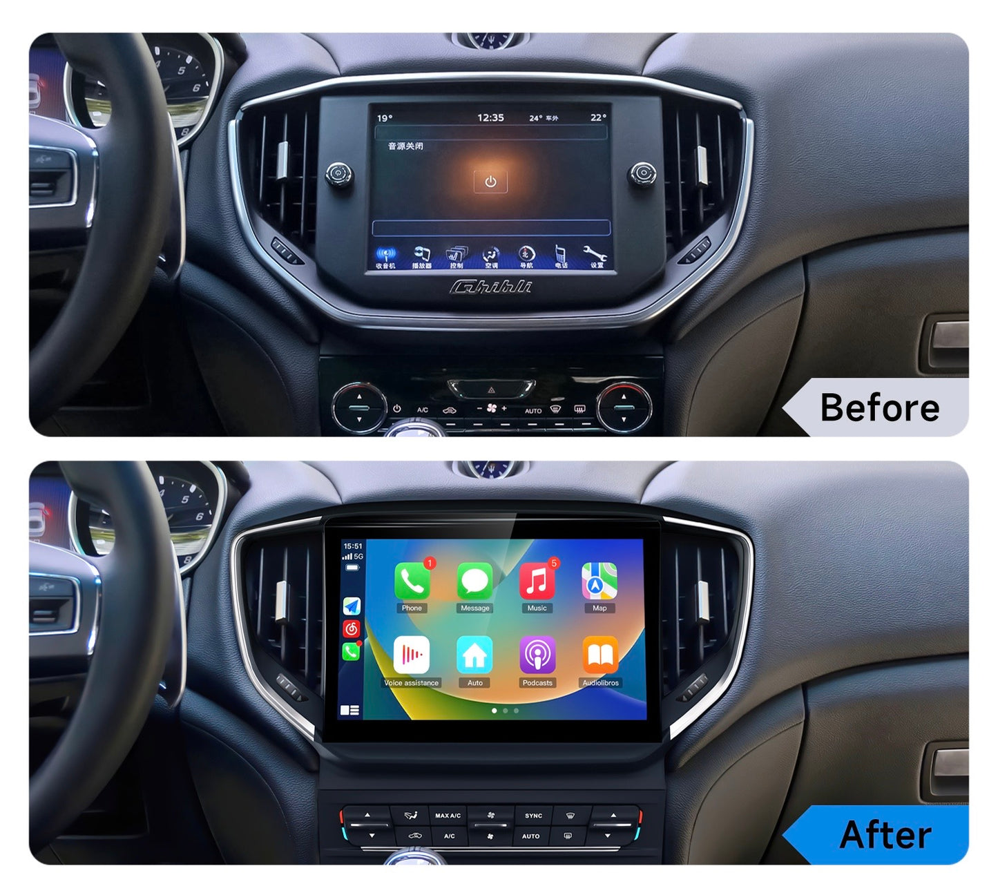 CTB-GB438J | MASERATI GHIBLI 2014 - 2020 MONITOR 10.26 POLLICI | APPLE CARPLAY ANDROID AUTO | GPS NAVIGATORE WIFI 4G | CAR TABLET