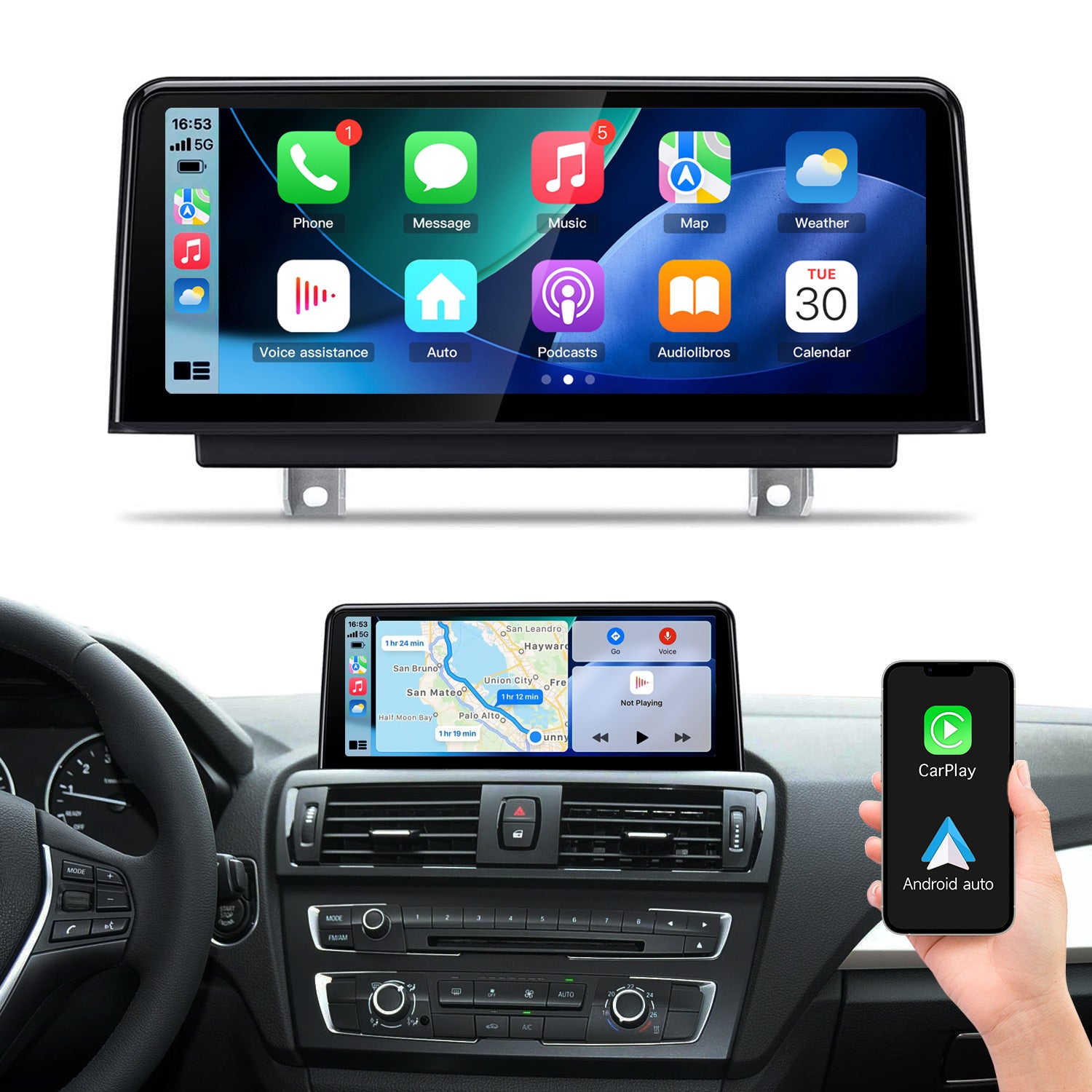 CTB-GV547P | BMW SERIE 1 F20 F21 NBT 10.25 POLLICI | APPLE CARPLAY ANDROID AUTO |SISTEMA LINUX | CAR TABLET