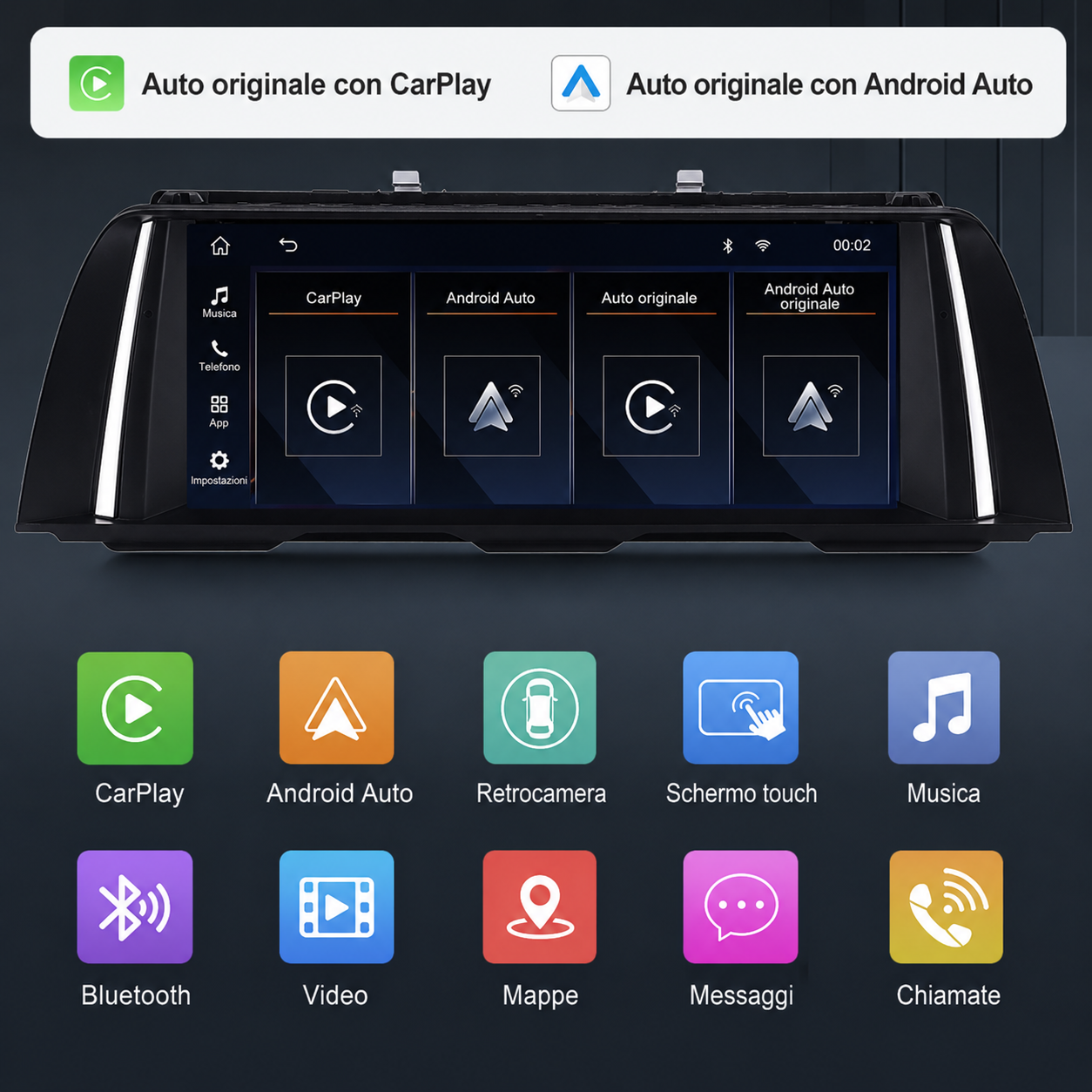 CTB-GV564B | BMW SERIE 5 F10 F11 NBT 10.25 POLLICI | APPLE CARPLAY ANDROID AUTO |SISTEMA LINUX | CAR TABLET - (Copia)