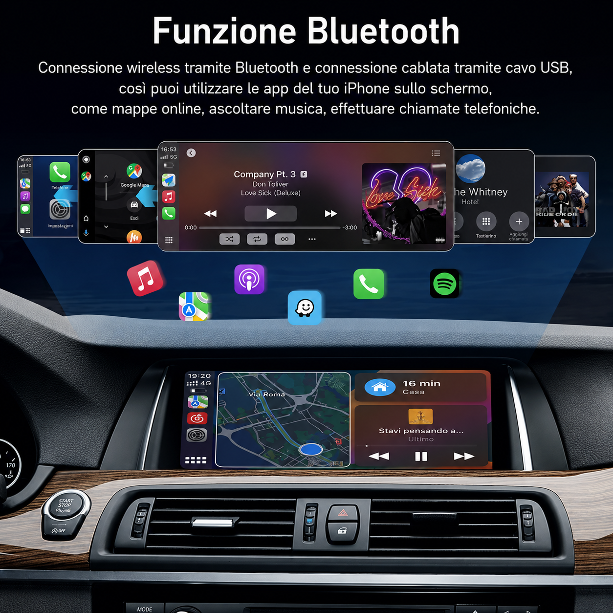CTB-GV564B | BMW SERIE 5 F10 F11 NBT 10.25 POLLICI | APPLE CARPLAY ANDROID AUTO |SISTEMA LINUX | CAR TABLET - (Copia)