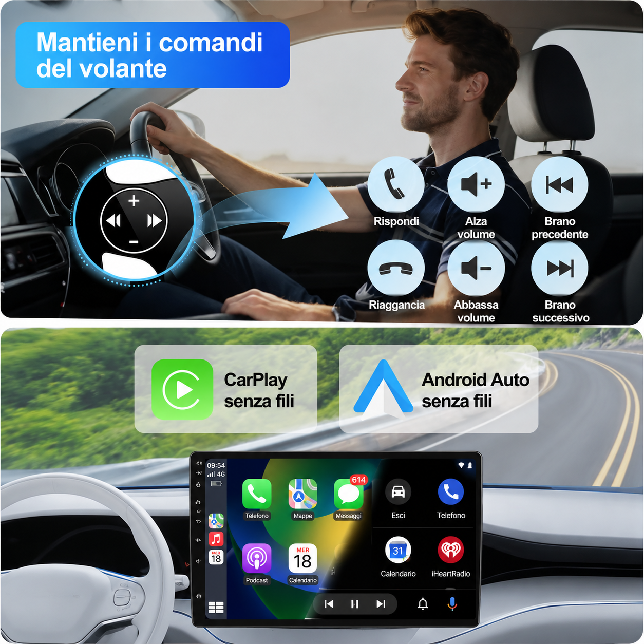 CTB-FM873R | AUTORADIO NAVIGATORE PER OPEL AGILA SUZUKI SPLASH 2007-2014 | APPLE CARPLAY ANDROID AUTO | BLUETOOTH WIFI USB TELECAMERA POSTERIORE