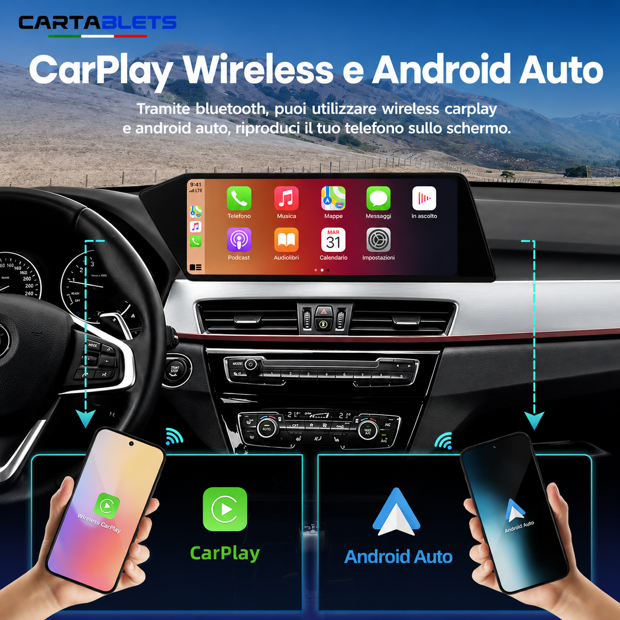 CTB-F4839HB | BMW X1 - X2 | F48 - F39 | MONITOR 12.3 ZOLL | TOUCHSCREEN APPLE CARPLAY ANDROID AUTO | GPS WIFI 4G