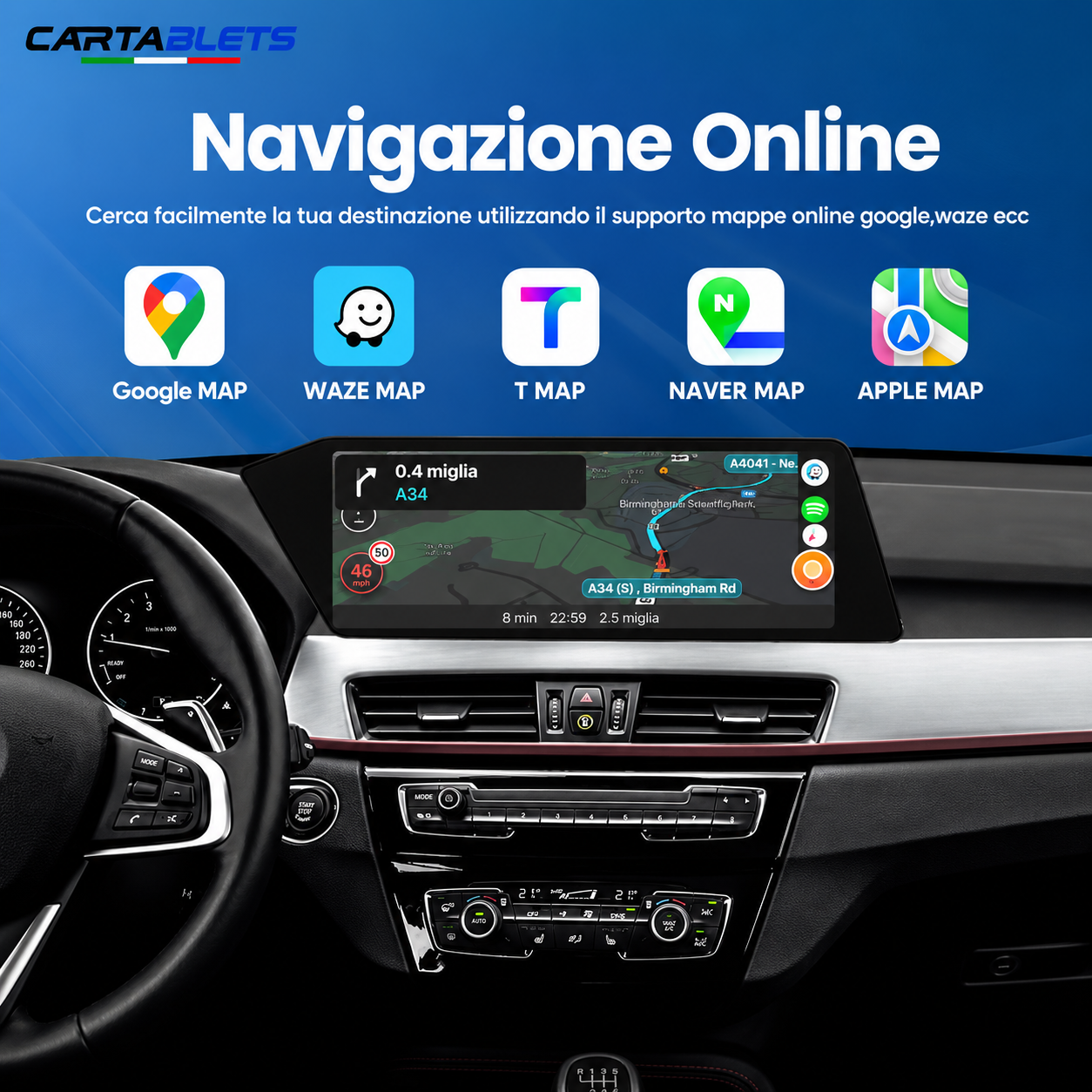 CTB-F4839HB | BMW X1 - X2 | F48 - F39 | MONITOR 12.3 ZOLL | TOUCHSCREEN APPLE CARPLAY ANDROID AUTO | GPS WIFI 4G