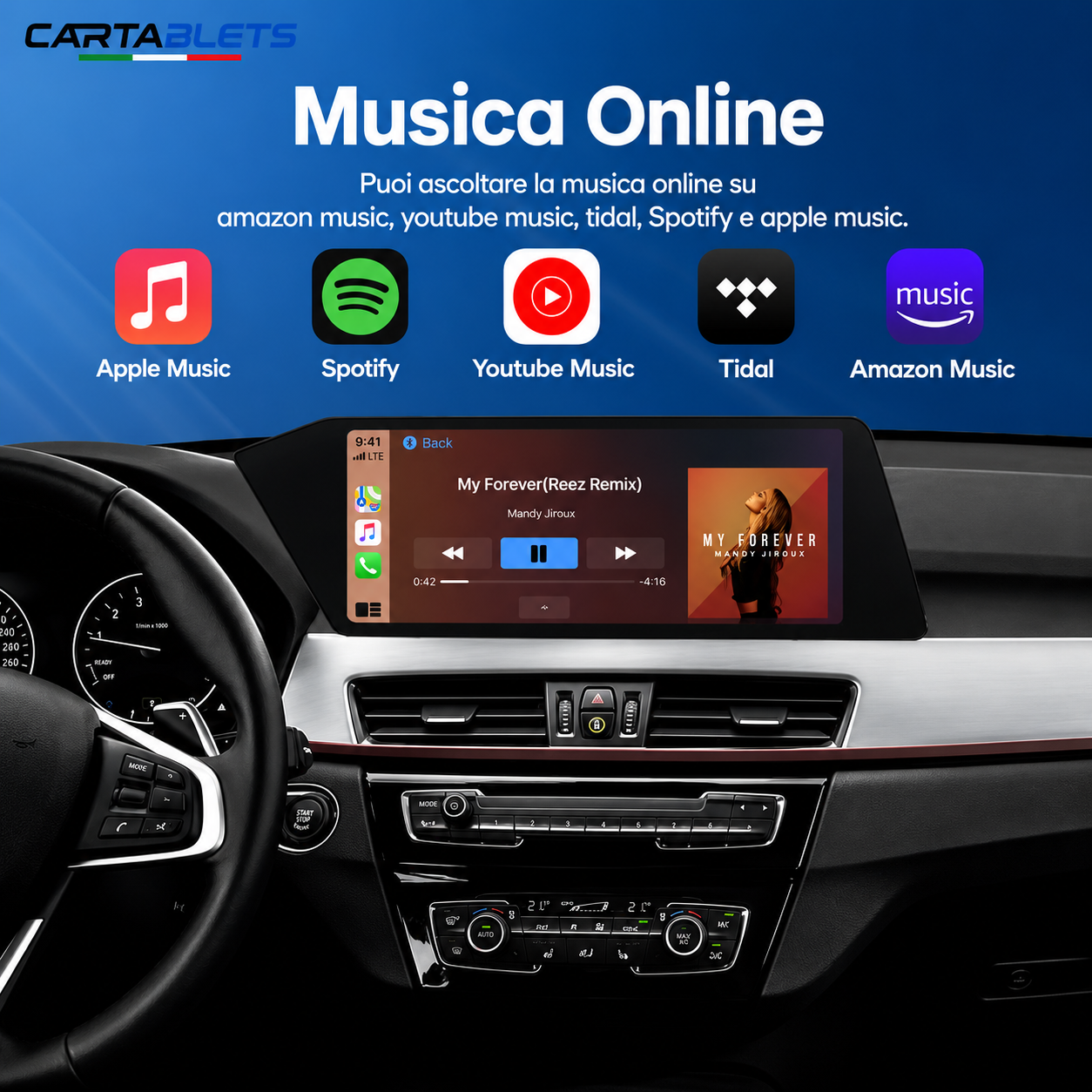 CTB-F4839HB | BMW X1 - X2 | F48 - F39 | MONITOR 12.3 ZOLL | TOUCHSCREEN APPLE CARPLAY ANDROID AUTO | GPS WIFI 4G