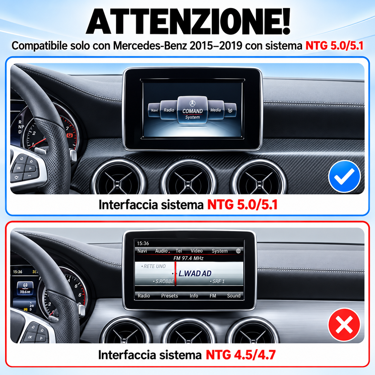CTB-FC4788P | MERCEDES CLASSE C W205 - GLC X253 CLASSE V - X 2014-2020 MONITOR LINUX | APPLE CARPLAY ANDROID AUTO WIRELESS | MIRRORLINK YOUTUBE | CAR TABLET