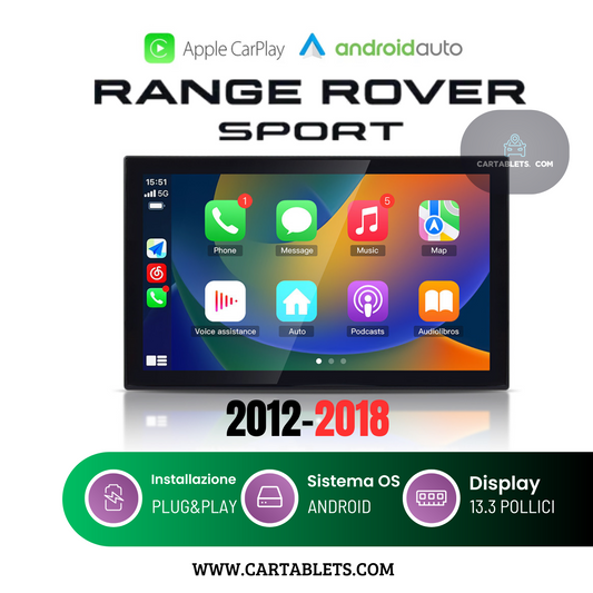 CTB-DW707EK | RANGE ROVER SPORT - VOGUE 2013-2017 13.3 ZOLL | AUTORADIO CUSTOM FIT APPLE CARPLAY ANDROID AUTO | GPS NAVIGATOR WIFI 4G | CAR TABLET