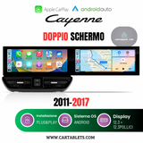 CTB-PR670P | PORSCHE CAYENNE 2011-2017 MONITOR DUAL SCREEN 12.3+12.3 POLLICI | APPLE CARPLAY ANDROID AUTO | GPS NAVIGATORE WIFI 4G | CAR TABLET