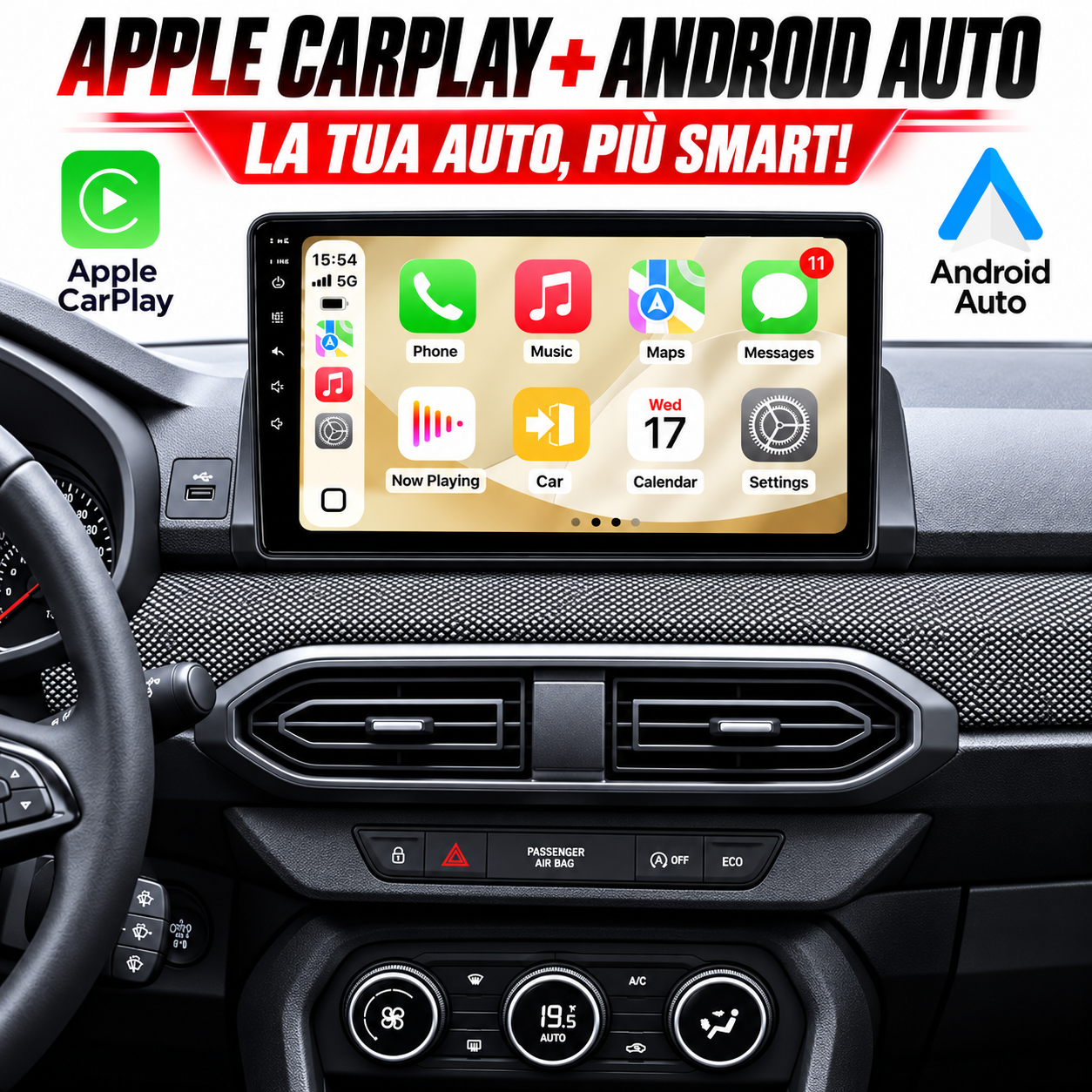 CTB-X4245FB | DACIA SANDERO 2019-2024 CARTABLET 9 POLLICI ANDROID AUTO APPLE CARPLAY | WIFI 4G NAVIGATORE BLUETOOTH GPS (Copia)