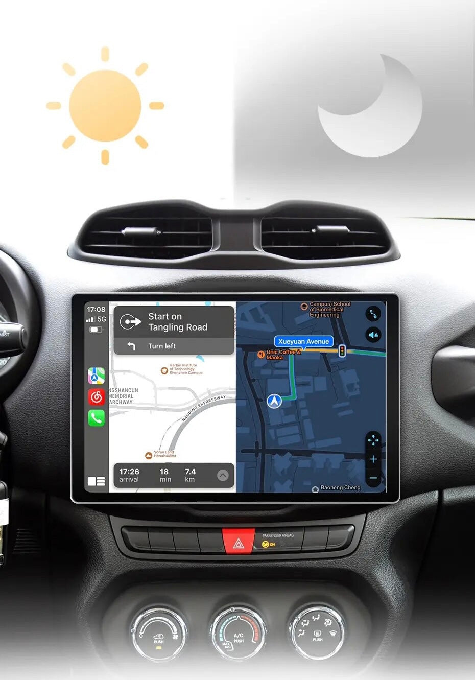 CTB-XW589N | JEEP RENEGADE 2016-2022 | 11.5 POLLICI QLED 2K NAVIGATORE RADIO OCTACORE APPLE CARPLAY ANDROID AUTO GPS USB BLUETOOTH TOUCH SCREEN | WIFI 4G