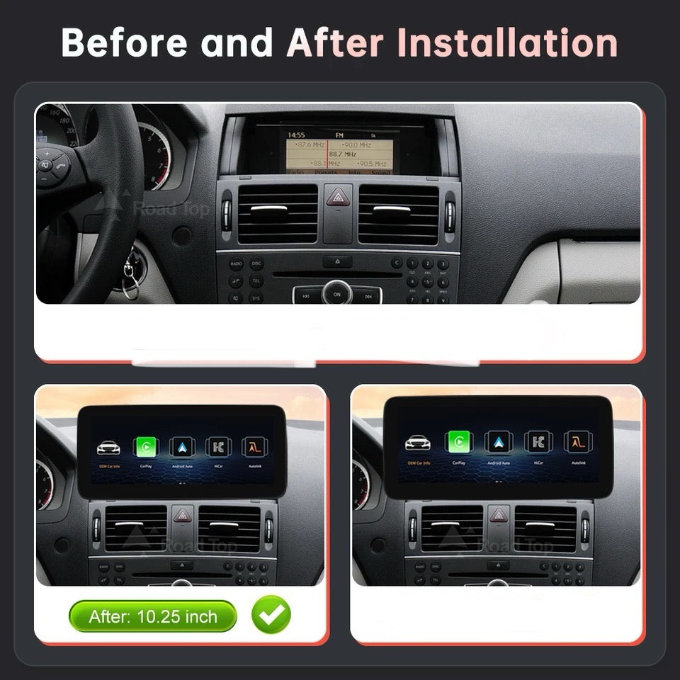 CTB-FK015E | MERCEDES CLASSE C 204 2006-2010 MONITOR 10.25 POLLICI | AUTORADIO CUSTOM FIT APPLE CARPLAY ANDROID AUTO | GPS NAVIGATORE WIFI 4G | CAR TABLET (copia)