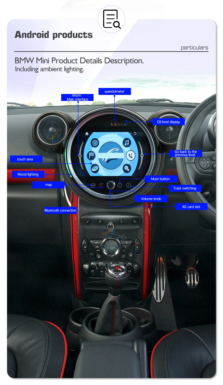 CTB-FB859H | MINI PACEMAN R61 | NAVI 9 ZOLL OCTACORE RADIO GPS APPLE CARPLAY ANDROID AUTO TOUCHSCREEN