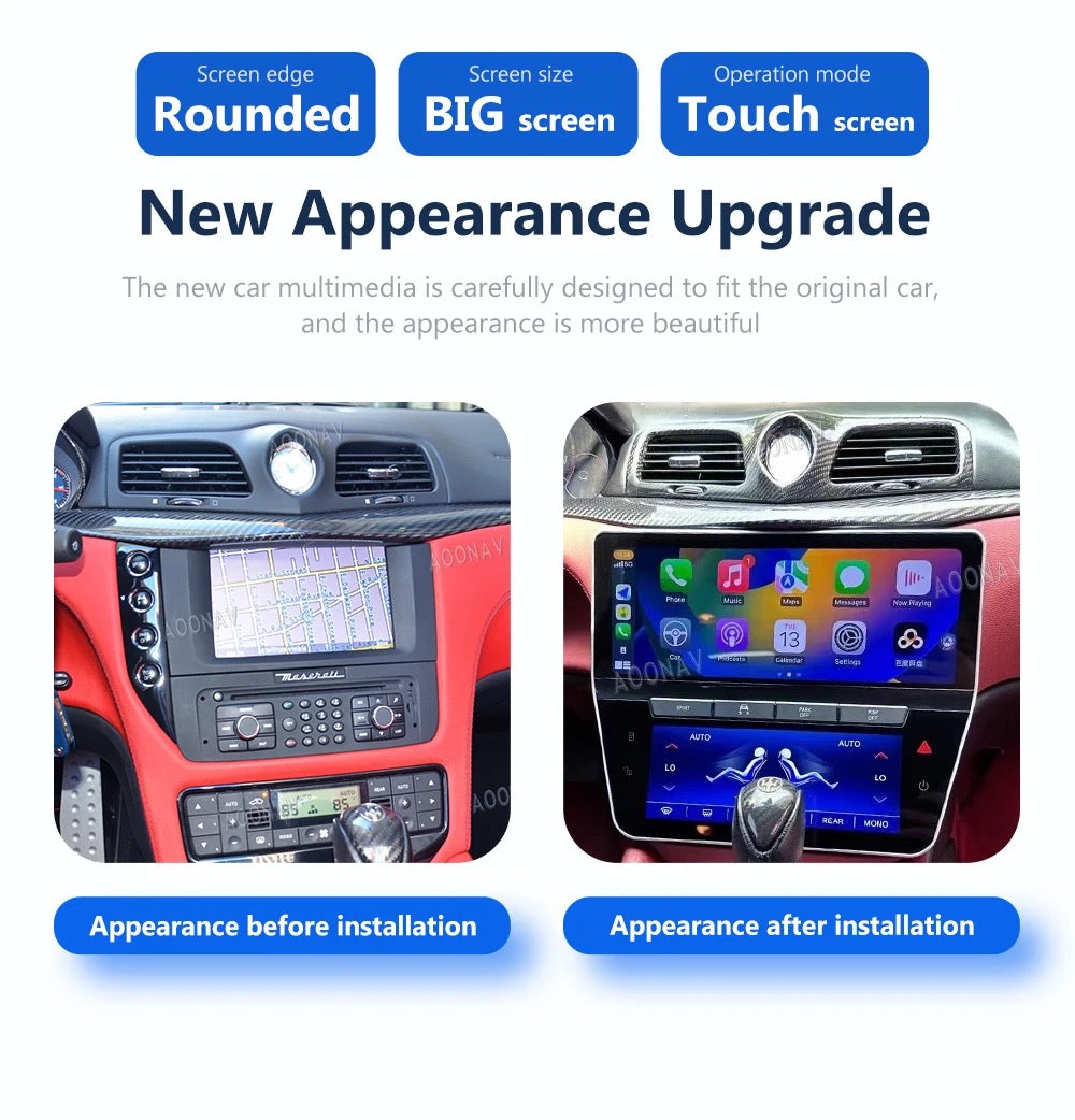 CTB-GT431R | MASERATI GT GRANTURISMO - GTC 2007 - 2016 MONITOR 12.3 POLLICI | APPLE CARPLAY ANDROID AUTO | GPS NAVIGATORE WIFI 4G | CAR TABLET