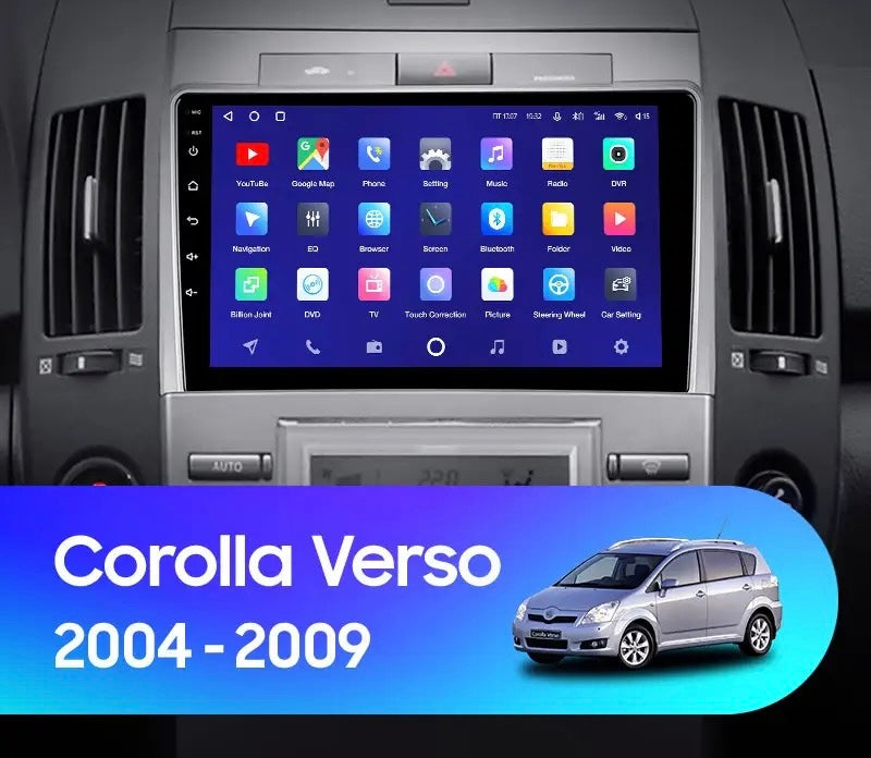 CTB-RT982KP | TOYOTA COROLLA VERSO 2005-2009 | APPLE CARPLAY ANDROID AUTO | NAVIGATORE USB BLUETOOTH GPS | WIFI 4G CARTABLET