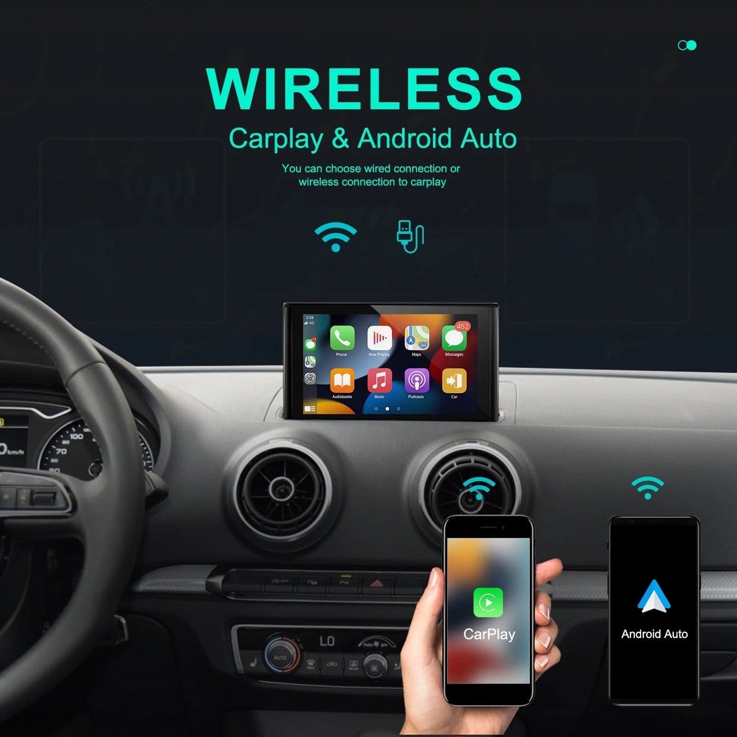CTB-MH671S | AUDI A3 8V 2013-2018 | CAR TABLET MONITOR 7 POLLICI | APPLE CARPLAY ANDROID AUTO | GPS WIFI BLUETOOTH 4G