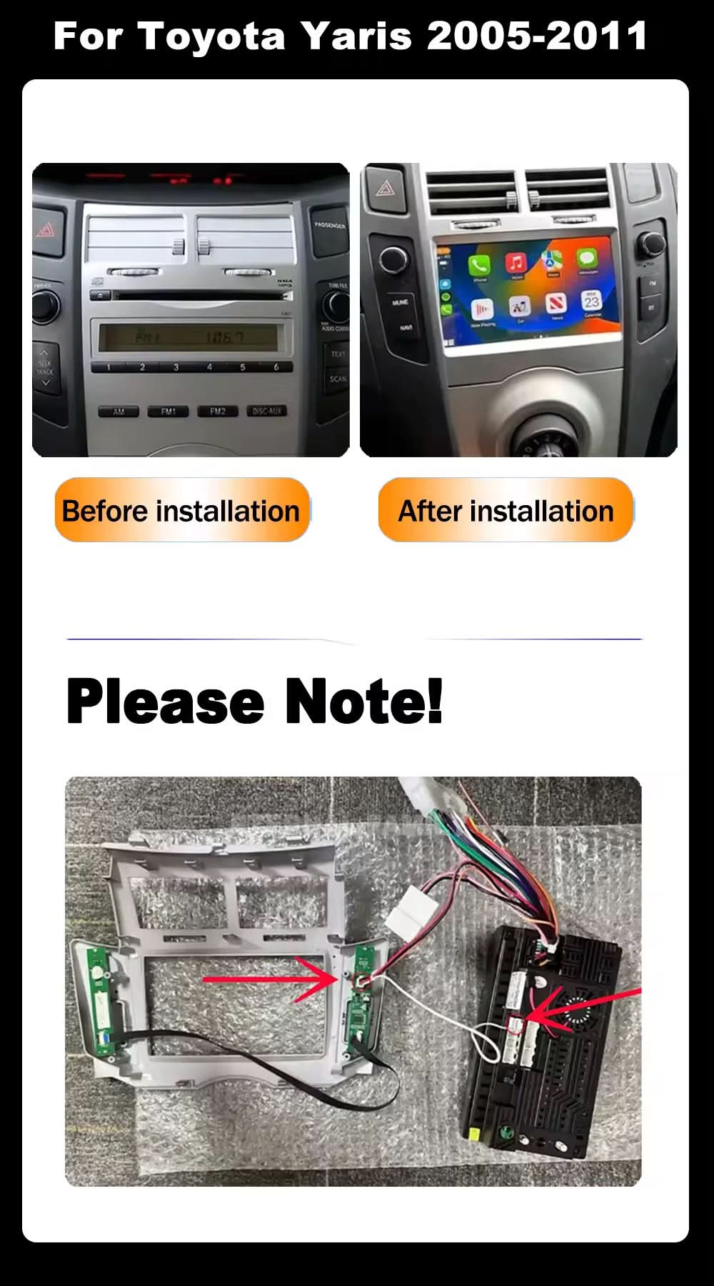 CTB-RT342P | TOYOTA YARIS 2005-2012 | APPLE CARPLAY ANDROID AUTO | NAVIGATORE USB BLUETOOTH GPS | WIFI 4G CARTABLET