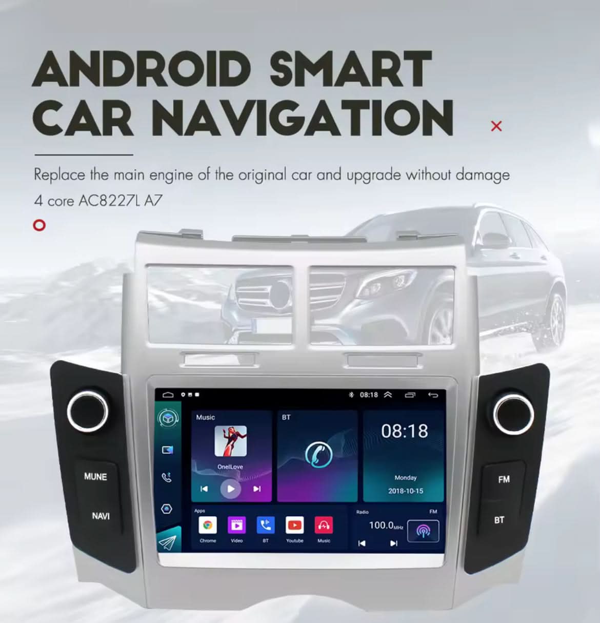 CTB-RT342P | TOYOTA YARIS 2005-2012 | APPLE CARPLAY ANDROID AUTO | NAVIGATORE USB BLUETOOTH GPS | WIFI 4G CARTABLET