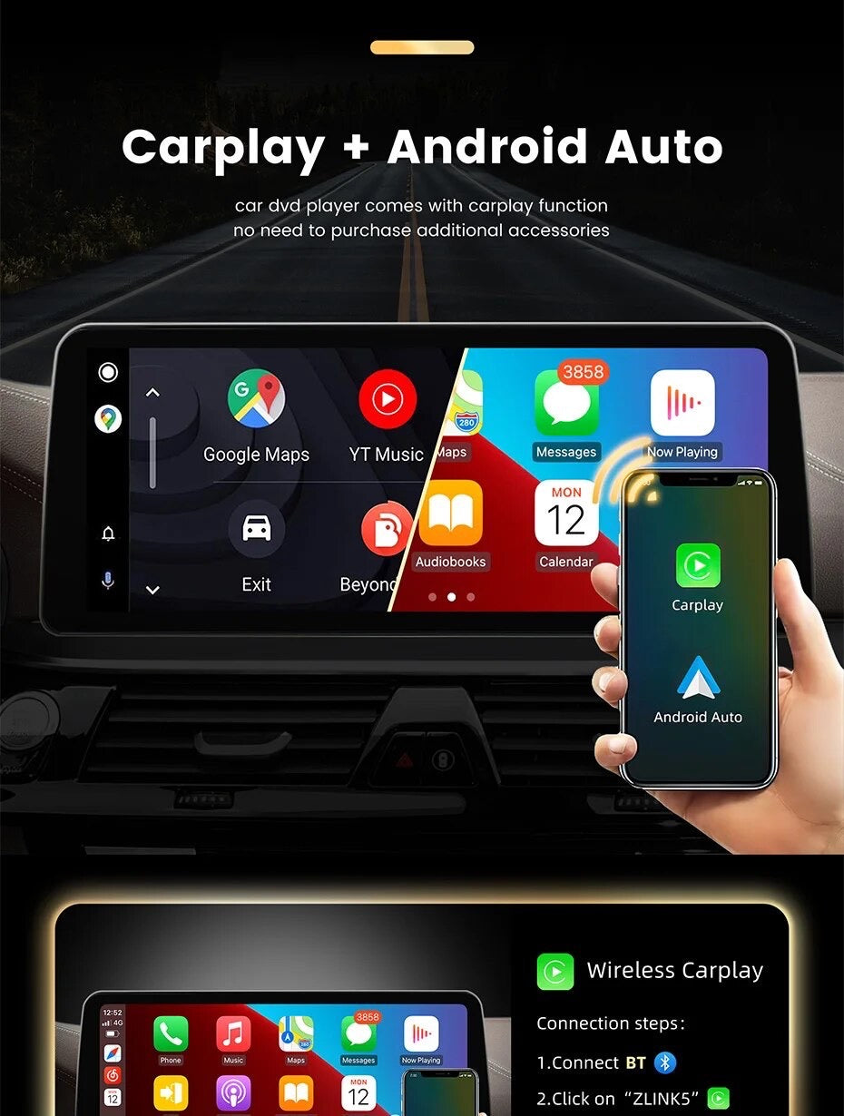 CTB-PX121FB | BMW 5er G30 - G31 | 2017 - 2020 | CARTABLET 12.3 ZOLL | ANDROID AUTO APPLE CARPLAY | GPS DAB DVR USB BLUETOOTH WIFI 4G |