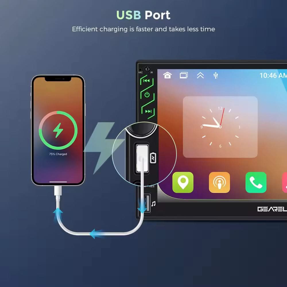 CTB-GRL382R | 7-ZOLL MONITOR 2DIN ANDROID OS | UNIVERSELLES AUTORADIO APPLE CARPLAY-ANDROID AUTO | TOUCHSCREEN | GPS USB DVR DAB+ |