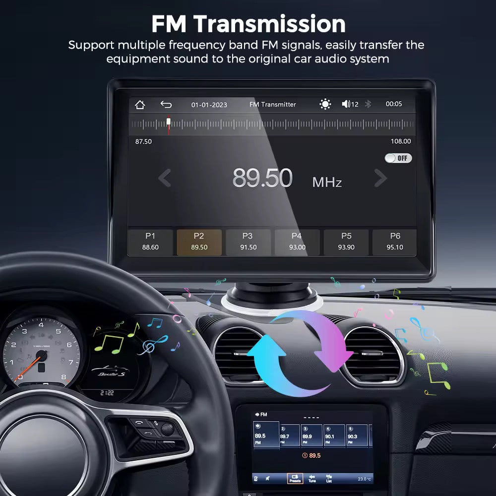 CTB-GRL864 | MONITOR 7 POLLICI PORTATILE | APPLE CARPLAY-ANDROID AUTO | TOUCH SCREEN |