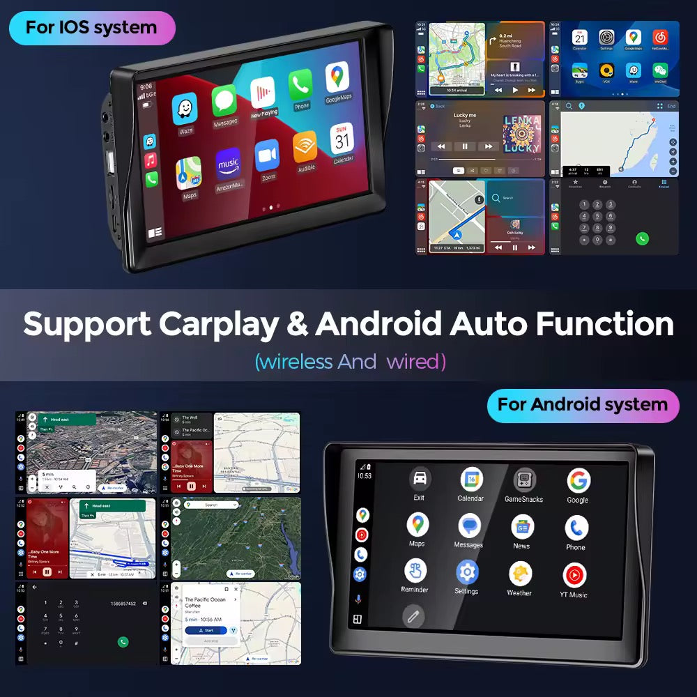 CTB-GRL864 | MONITOR 7 POLLICI PORTATILE | APPLE CARPLAY-ANDROID AUTO | TOUCH SCREEN |