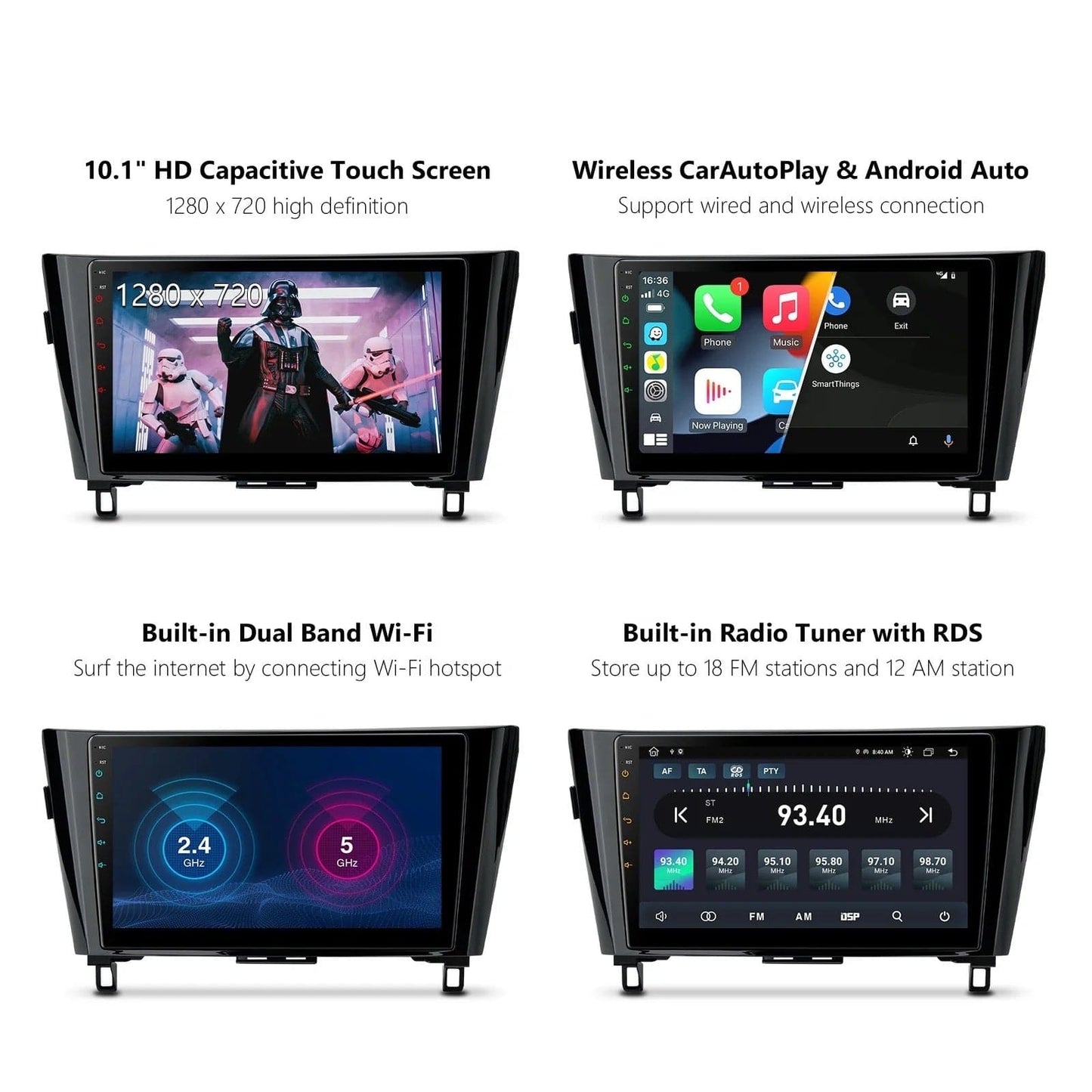 CTB-FV345PN | NISSAN QASHQAI J11  2013-2021 | NAVIGATORE 10 POLLICI RADIO OCTACORE APPLE CARPLAY ANDROID AUTO GPS USB BLUETOOTH TOUCH SCREEN | WIFI 4G