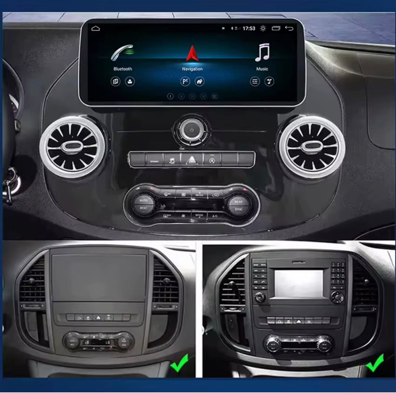 CTB-X900GB | MERCEDES VITO 2014-2020 | CARTABLET 12.3 POLLICI ANDROID AUTO APPLE CARPLAY | WIFI 4G NAVIGATORE BLUETOOTH GPS