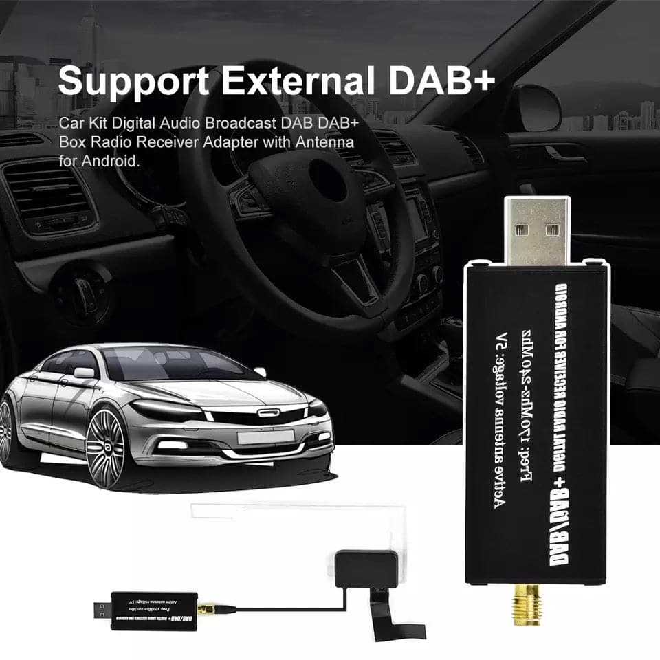 DAB + Adattatore DAB USB 2.0 DAB digitale + Sintonizzatore radio Ricevitore per radio Android