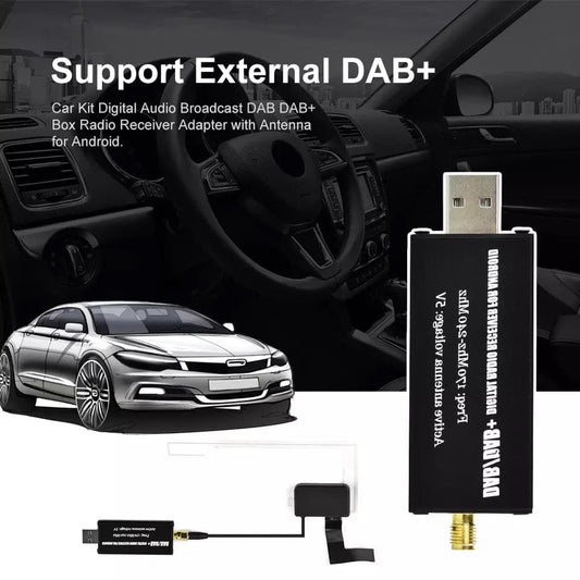 DAB + Adattatore DAB USB 2.0 DAB digitale + Sintonizzatore radio Ricevitore per radio Android