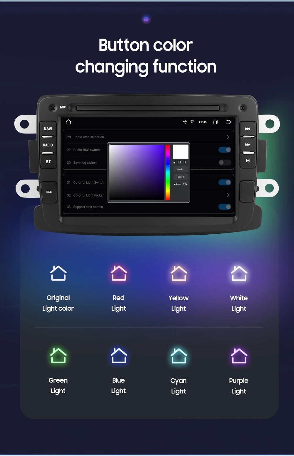 CTB-F399FB | DACIA RENAULT CARTABLET 7 POLLICI ANDROID AUTO APPLE CARPLAY | WIFI 4G NAVIGATORE BLUETOOTH GPS