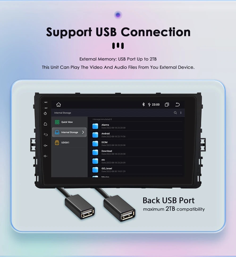 CTB-GE871U | VOLSWAGEN POLO AW1 - TROC - TCROSS  | APPLE CARPLAY ANDROID AUTO | GPS USB DVR BLUETOOTH 4G