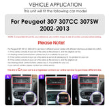 CTB-MV674W | PEUGEOT 307 MONITOR 9 POLLICI | APPLE CARPLAY ANDROID AUTO | WiFi BLUETOOTH GPS USB NAVIGATORE